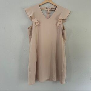 NWOT Charlie Paige Blush Pale Pink Ruffle Mini Dress Formal Wedding Guest XL